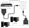 Duttek RJ45 Splitter Ethernet, RJ45 Ethernet Port Splitter, RJ45 1 Male to 2 Female Adapter for Ethernet Cat 5/CAT 6 LAN Ethernet Cable Extender Surf Online (Use Simultaneously) 50cm (1 Pair)