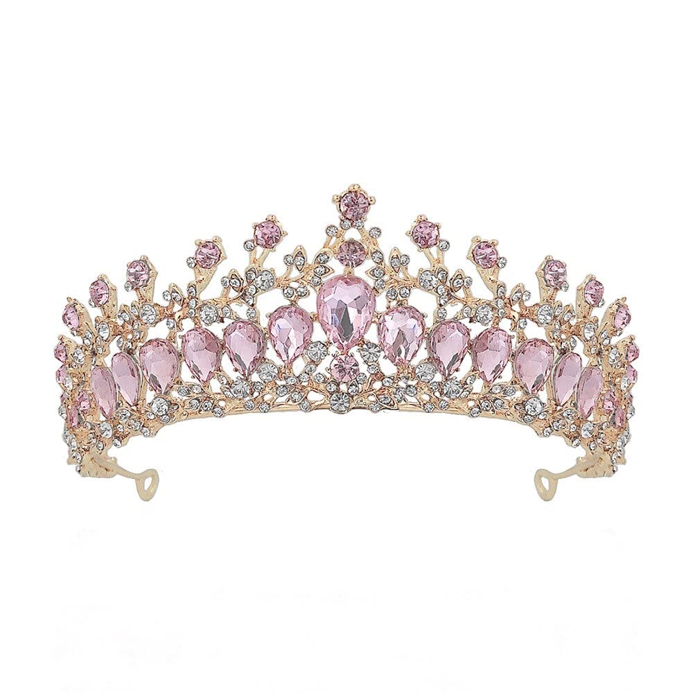 Tiaras y Coronas para Mujer, tocados de Novia barrocos, Lujosa Corona de Diamantes de imitación Brillantes con Gotas de Agua, Accesorios para el Cabello para Vestido de Novia.