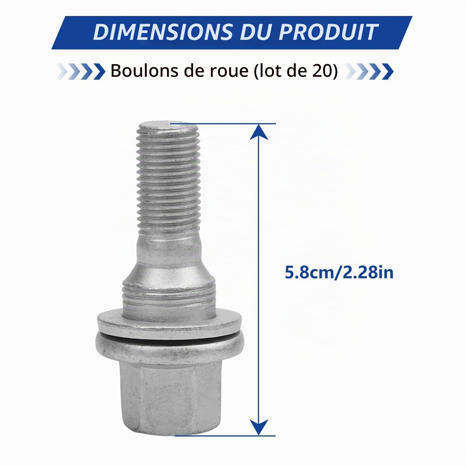 20pcs M12 X 1,25 Boulon Roue Pour Berlingo Picasso 206 207 C3 308