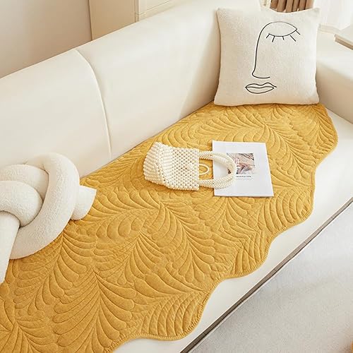vctops Funda acolchada de felpilla con hojas de felpilla, Irregular, antideslizante, súper suave, protector de muebles, para sala de estar y