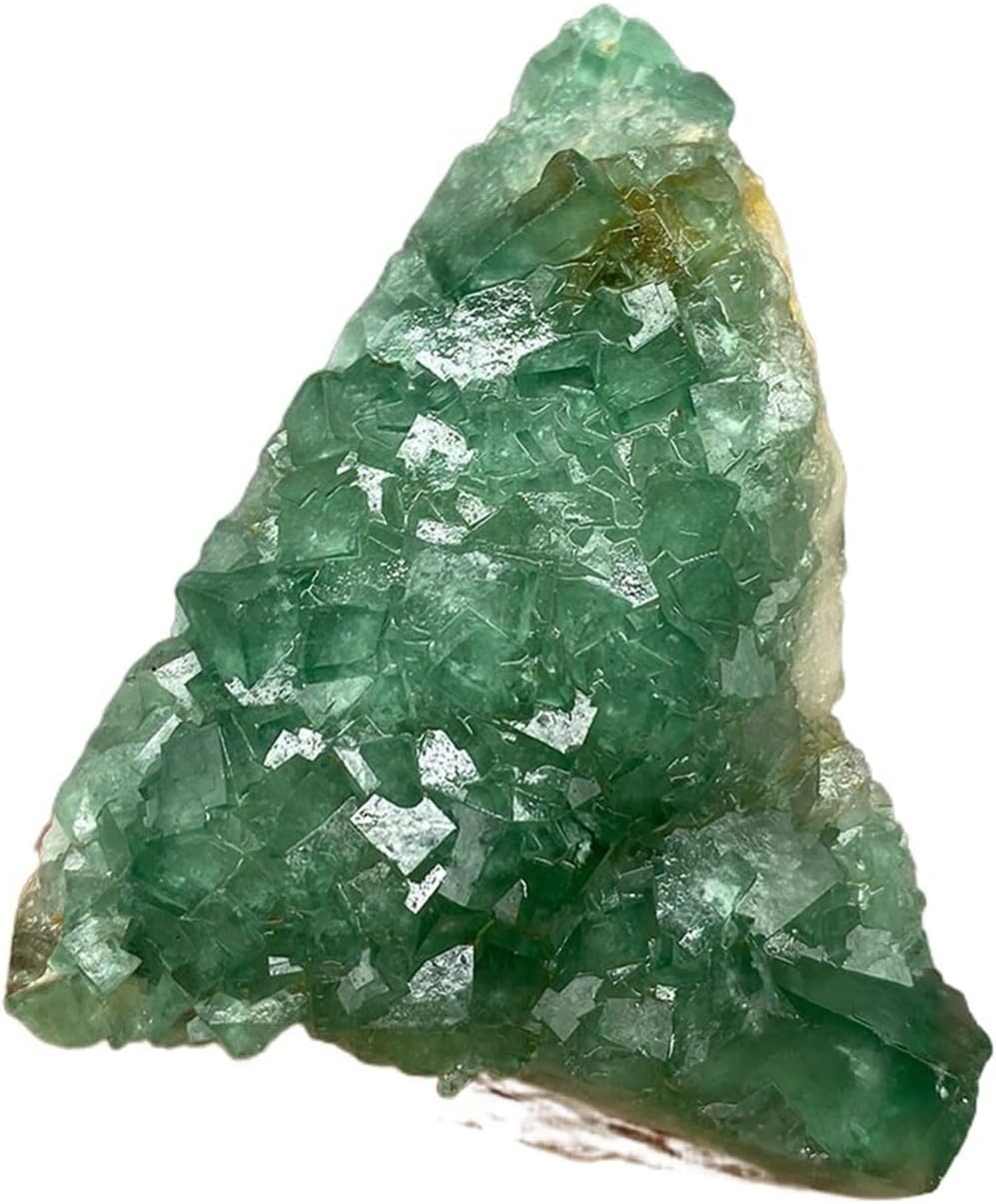 FIDEMM Natural Crystal Rough Natural Green Fluorite Mineral Specimen Cluster Stones and Crystals Healing Crystal (Color : 4)