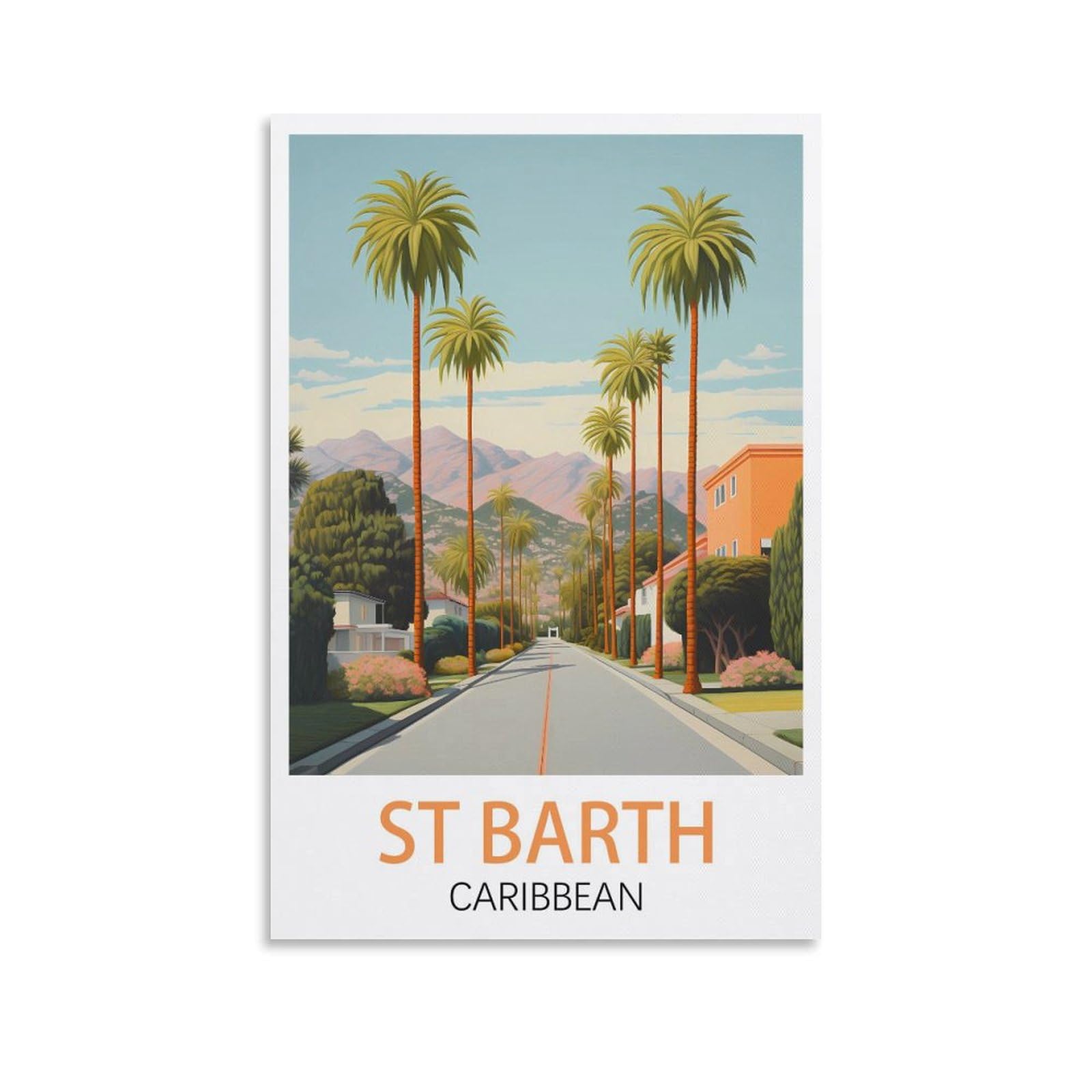 EZMLFA 5D Diamond Painting Kits for Adults,St Barth Caribbean,DIY Full Round Drill Diamond Dot Gem Art Kits for Adults,Crafts for Decor 40x40cm