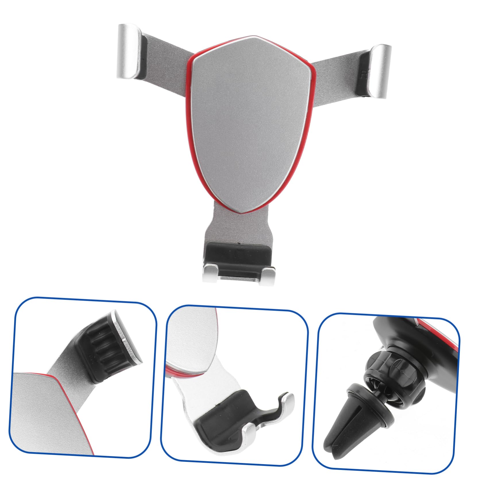 jojofuny 3pezzi Supporto Telefonico Per Auto Supporto Gravità Per Bocchette Di Aria Design Leggero e Resistente Metallo Compatibile Con Smartphone Di Varie Argento
