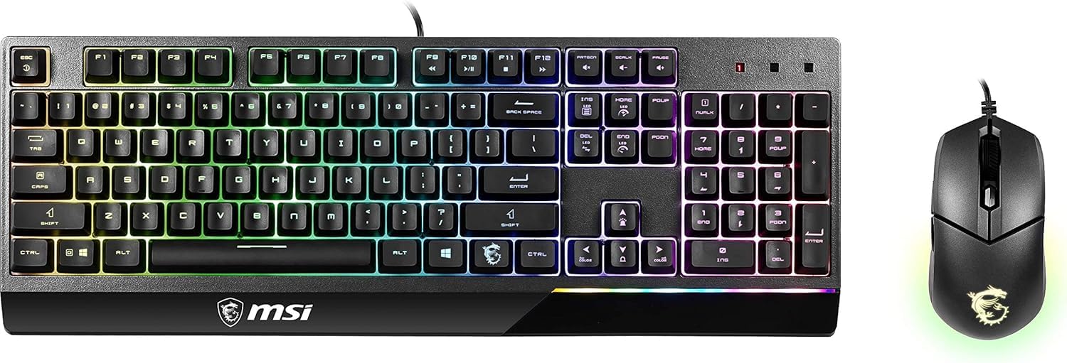 MSI Vigor GK30 Combo RGB Gaming Keyboard & Mouse Set, Mechanical-Like Plunger Switches, 6-Zone Backlit GK30 Keyboard, 5000 DPI GM11 Optical Mouse, Water Repellent, Ergonomic Design, US Layout-image-47