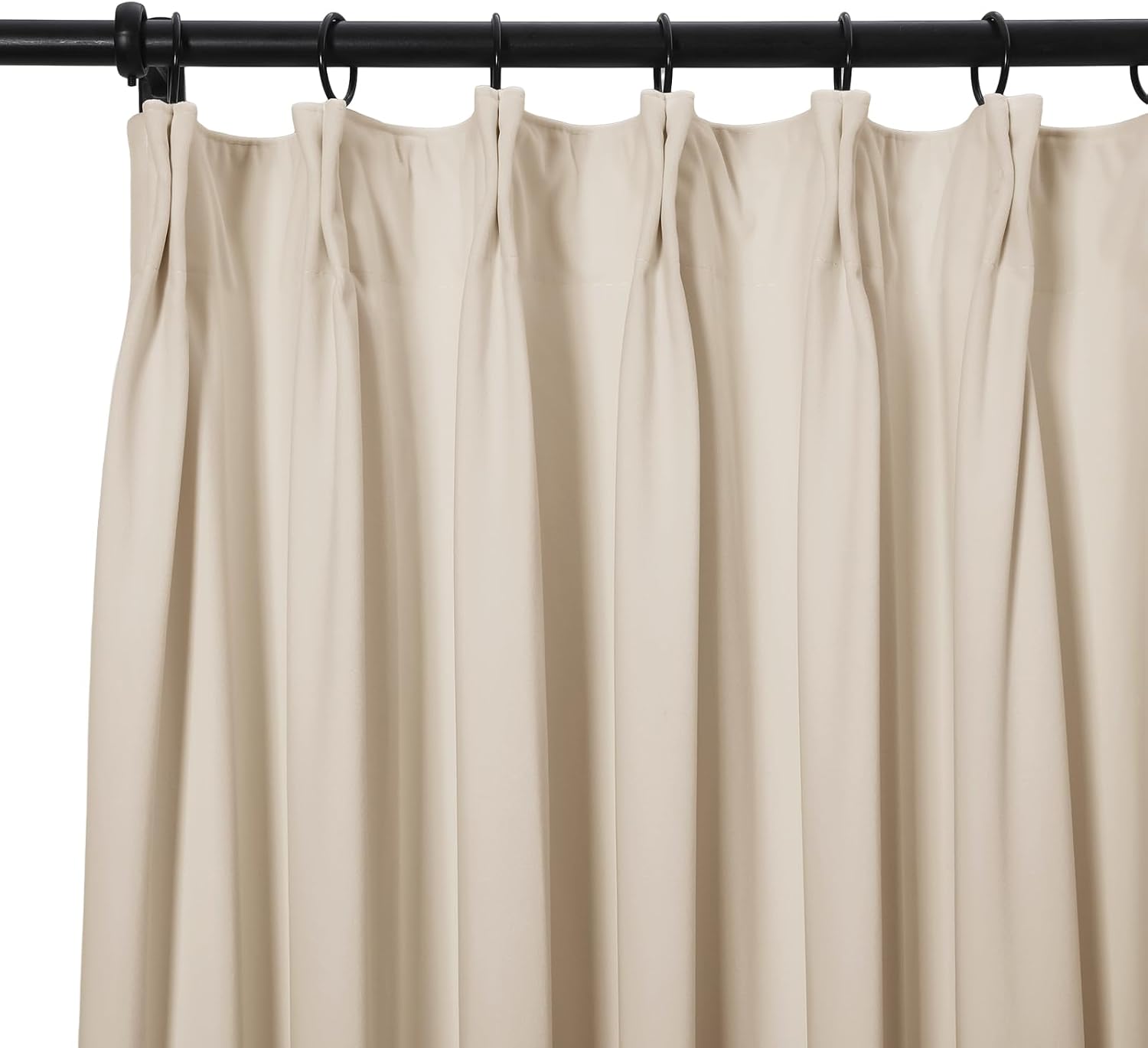 ChadMade Beige Velvet Curtains - Pinch Pleated Luxury Drapes for Living Room 84 inches Long Room Darkening Heavyweight Velvet Window Treatments 1 Panel,W26 x L84 inches