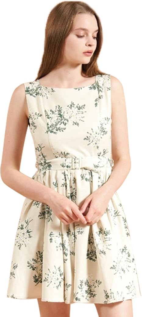 Amazon Co Jp ダズリン シックブーケワンピース Sサイズ ベージュ 72 服 ファッション小物