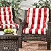 Greendale Home Fashions Outdoor High Back Chair Cushion (set of 2), Kinnabari Stripe