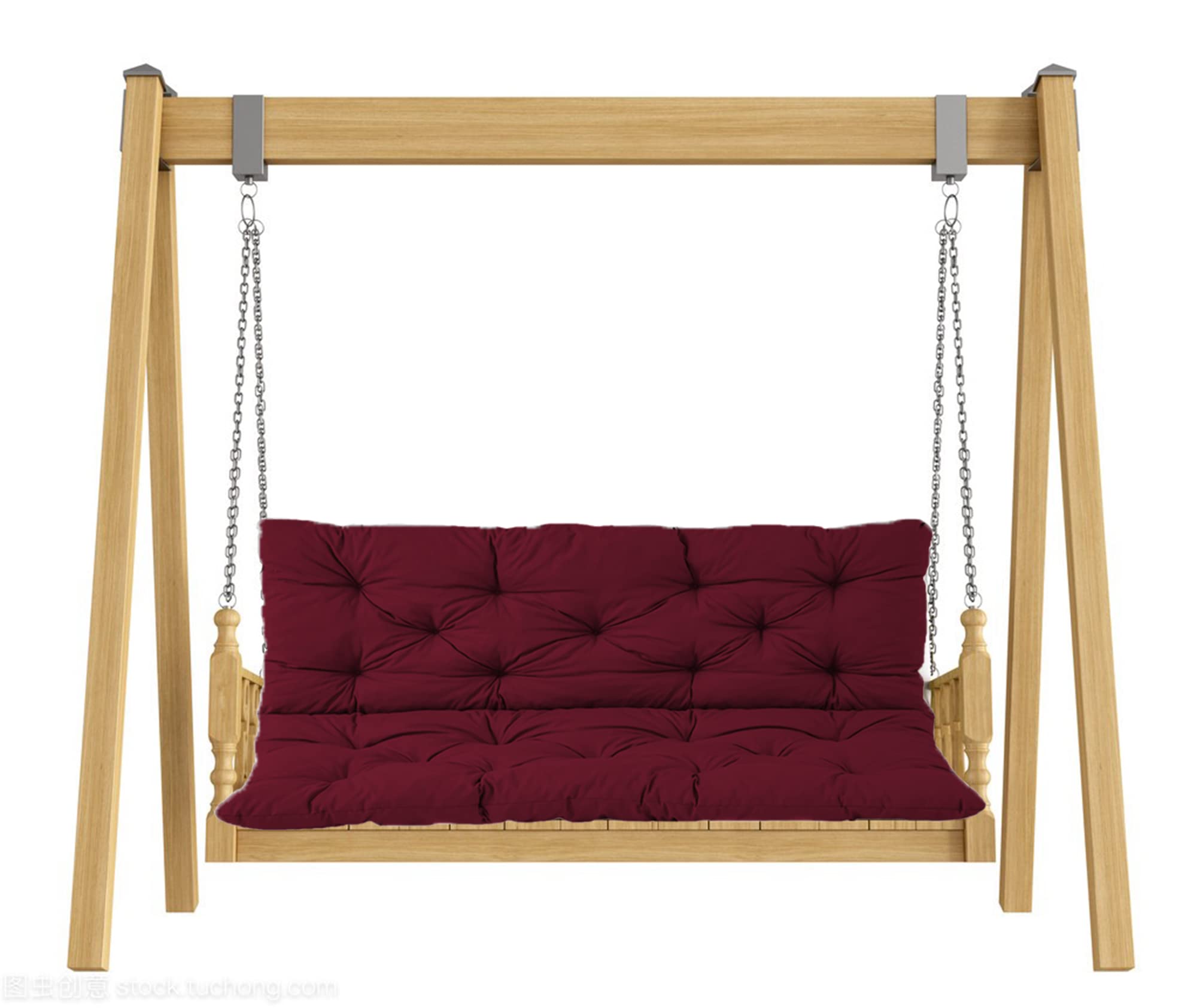 Cuscini per panca da esterno/interno, 2-3 posti, per dondolo da giardino, con schienale, cuscini di ricambio per patio, veranda, divanetti, panche in legno, 150 x 100 x 8 cm, rosso scuro