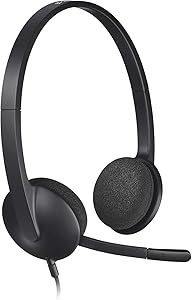 🎫🎫 DOUBLE COUPON! Logitech H340 Wired Headphones for Computer, Stereo Headphones with Microphone and Digital Audio, ‎Noise Cancellation, USB, PC/Mac/Laptop/Chromebook – Black