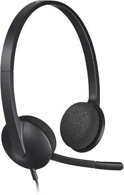 Logitech H340 Auriculares con Cable, Sonido Estéreo con Micrófono con Supresión de Ruido, USB, PC/Mac/Portátil/Chromebook – Negro