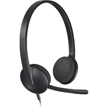 Logitech H340 headset with microphone stereo headset adjustable noise-canceling microphone Swiveling ear pads USB port 1.8m cable PC / Mac / Laptop - Black