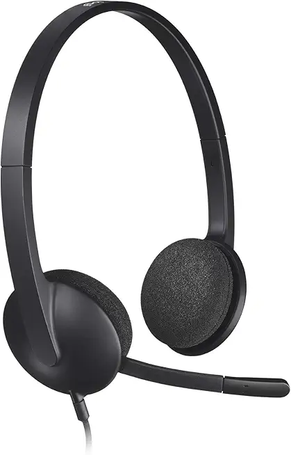 Logitech H340 Kopfhörer mit Mikrofon, Stereo-Headset, Verstellbares Mikrofon mit Rauschunterdrückung, Schwenkbare Ohrpolster, USB-Anschluss, 1.8m Kabel, PC/Mac/Laptop - Schwarz