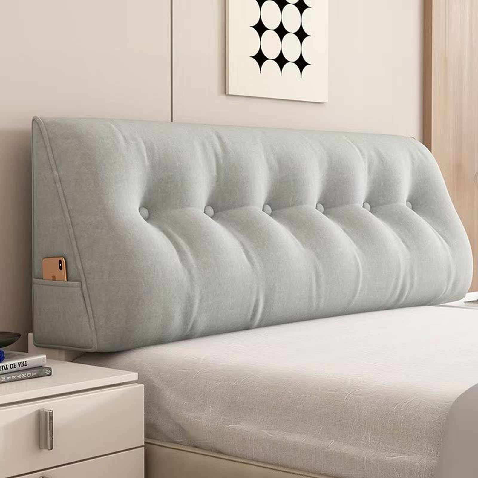 SBZIOJHDR backrest cushion, Bed Wedge, College Dorm Reading Pillow Back Support While Sitting Large Bolster Triangular