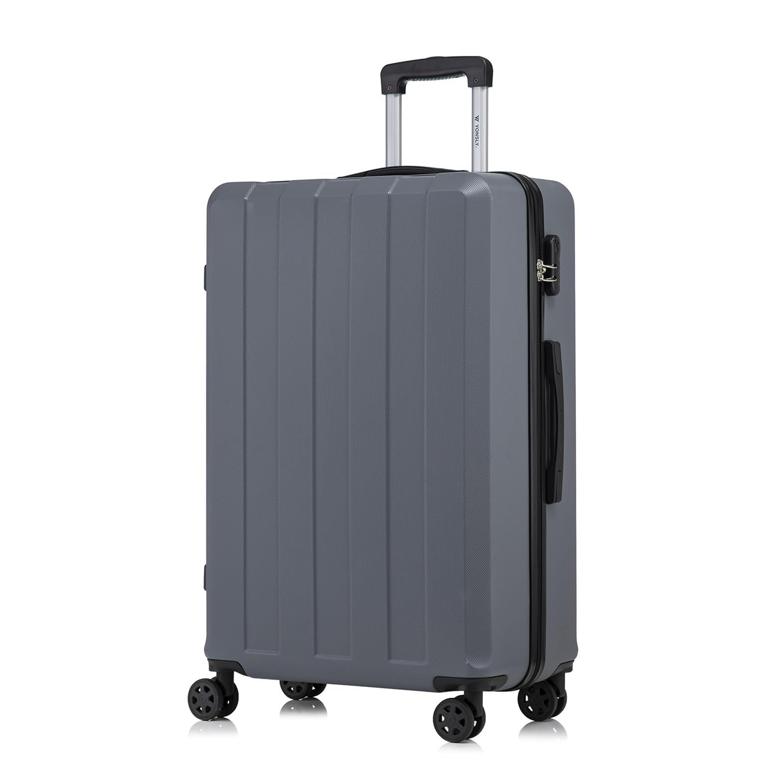 yonsly Koffer Suitcase, Trolley Reisekoffer, Rollkoffer Handgepäck mit 4 Rollen 360°, ABS Hartschalen, Sicherheitsschloss, Weicher Gummigriff, 210D-Futter