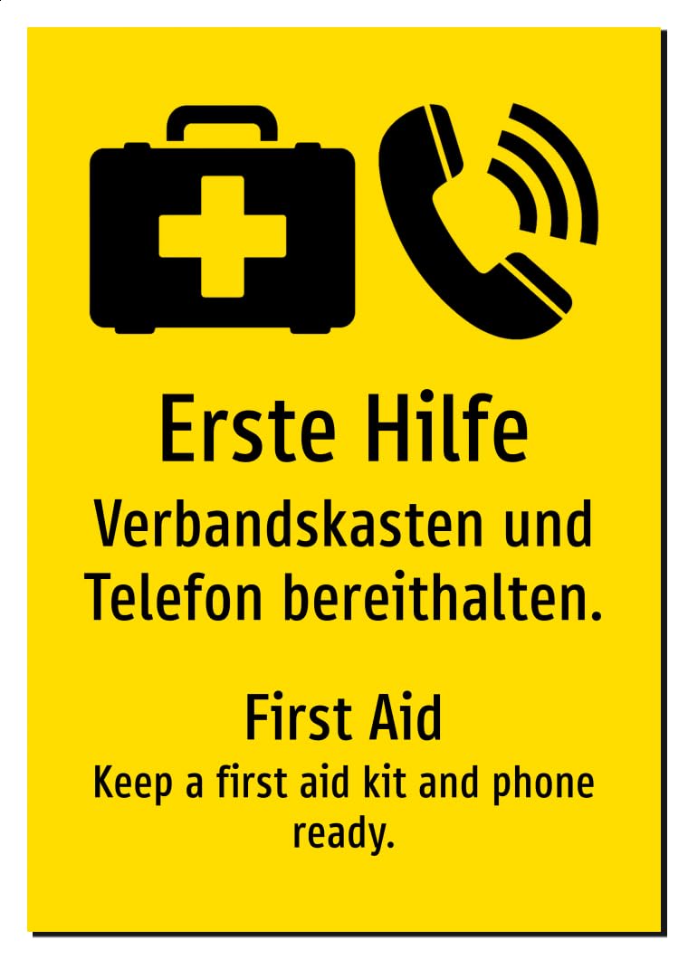 61624-DEEN-S-09 | Erste Hilfe Schild/Aufkleber | Deutsch Englisch