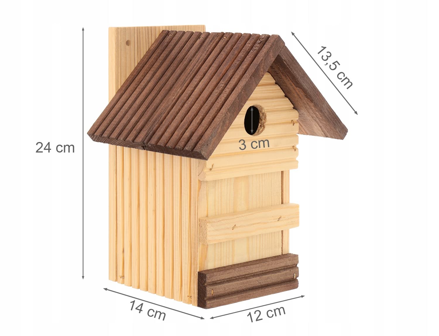 MAZUR 4X Vogelfutterhaus aus Holz Mix | Nistkasten | Vogelfutterspender | Vogelfutterstation | Vogelhaus | Vogelhäuschen | Wetterfest | Kleinvögel, Gartenvögel, Singvögel, Wildvögel