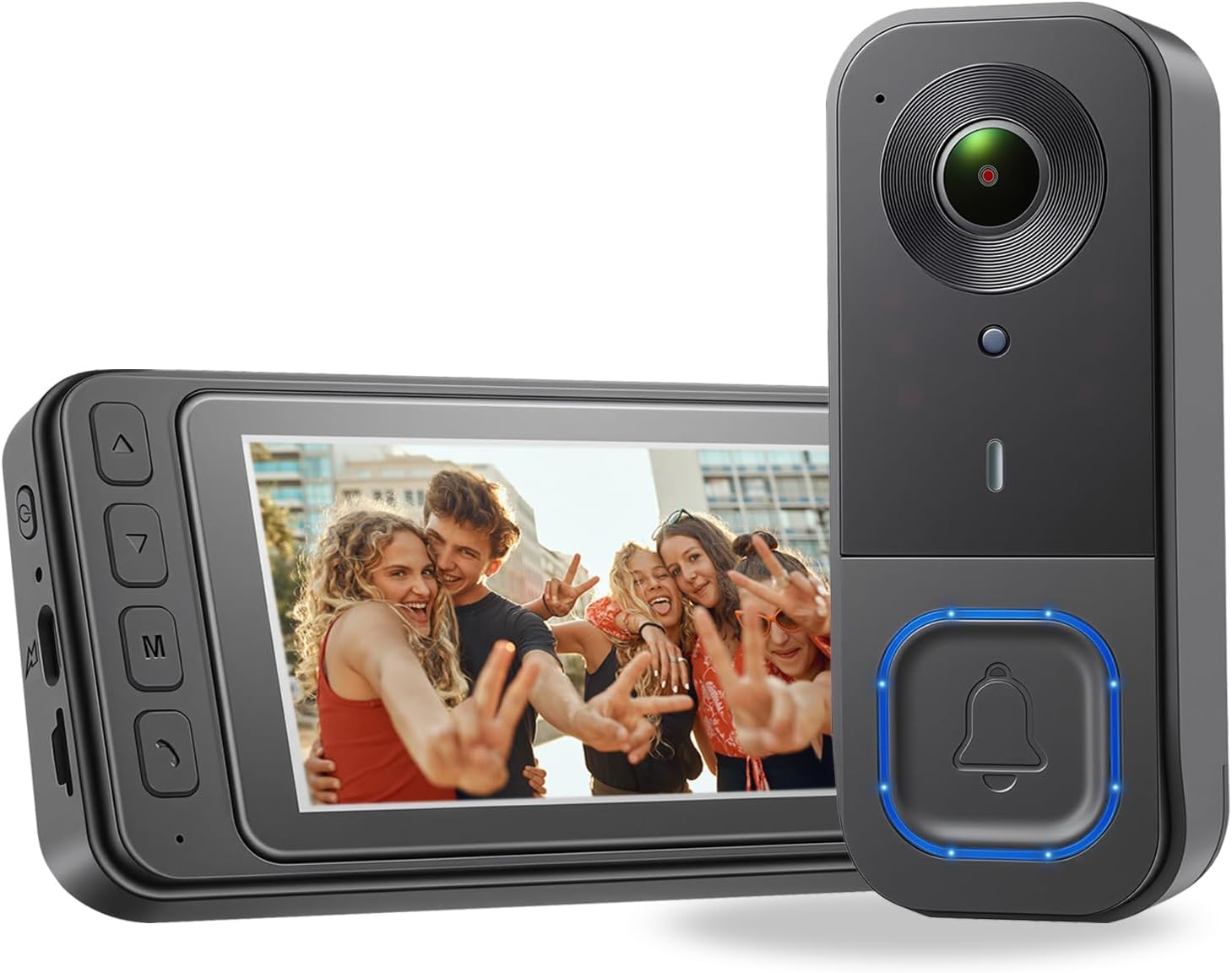 4.3″ Wireless Video Doorbell with HD Screen – Plug & Play, No WiFi Needed. 1080P, 170° View, 2-Way Talk, Night Vision, IP68 Waterproof, No Subscription.
