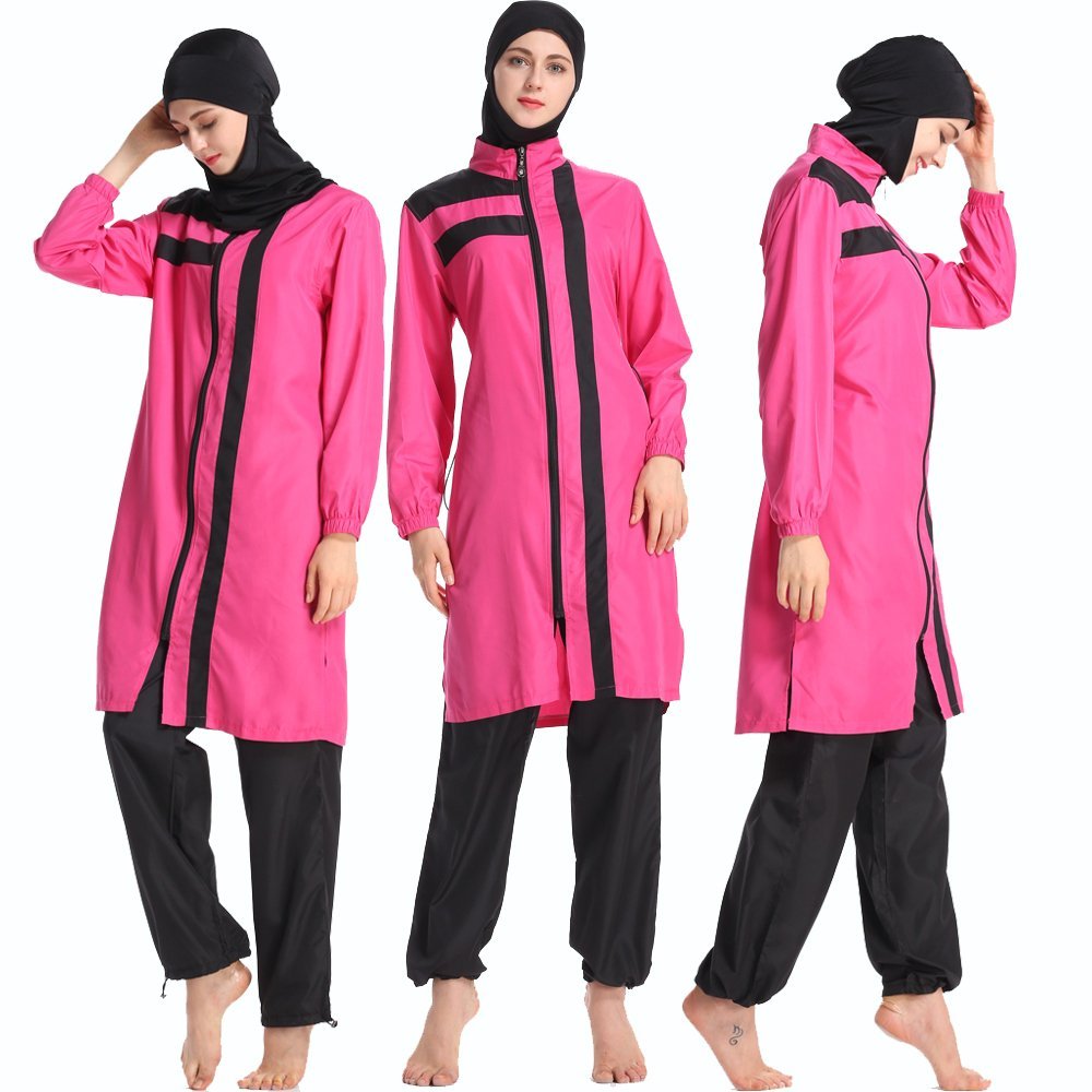 Costumi da bagno modesti con Hijab staccabile, costume da bagno musulmano modesto costumi da bagno islamici costumi da bagno da spiaggia a lunghezza intera
