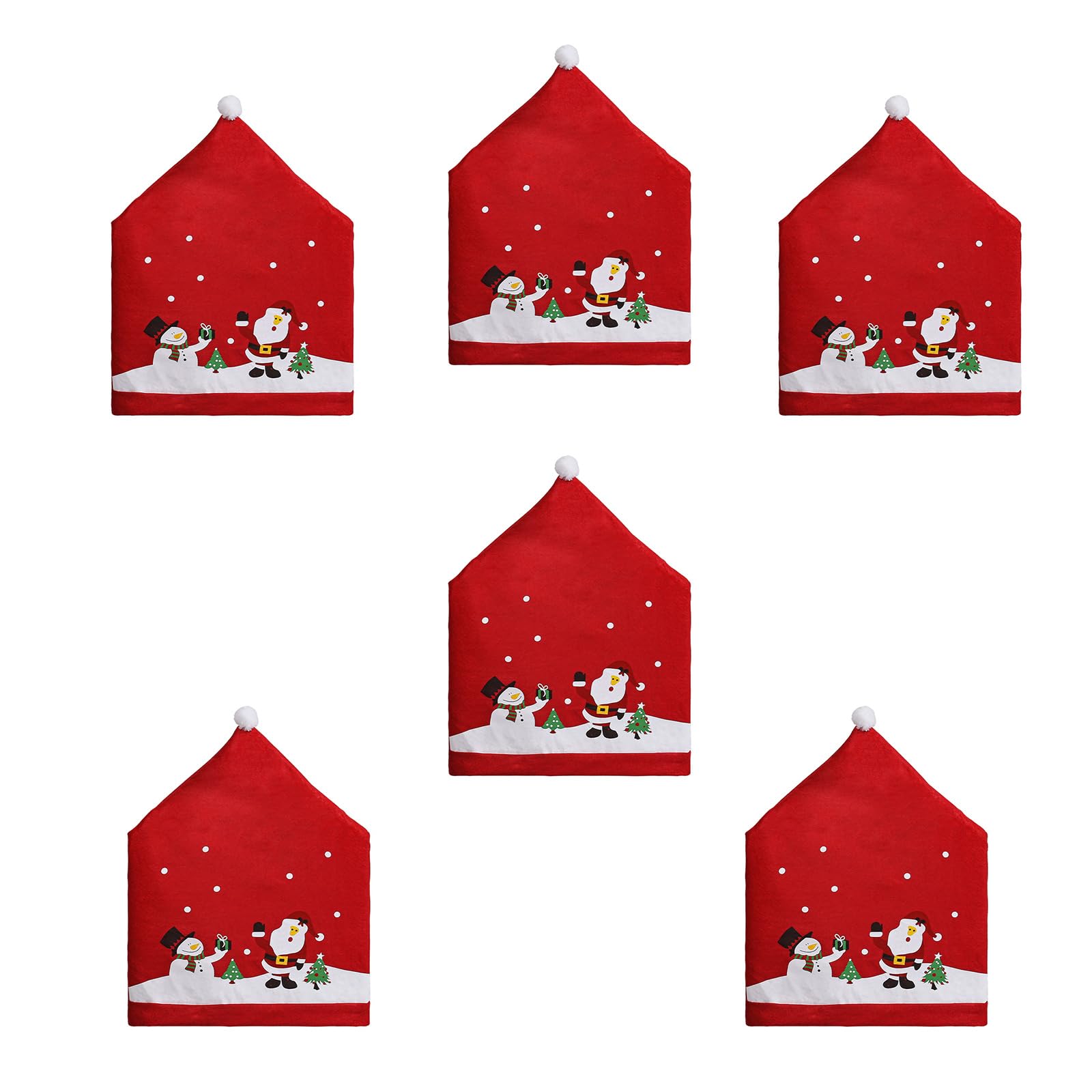 Kalttoy Christmas Santa Soft Chair Cover Universals Size Machine Washable for Home Christmas Party Decoration Fabric Chair Protectors