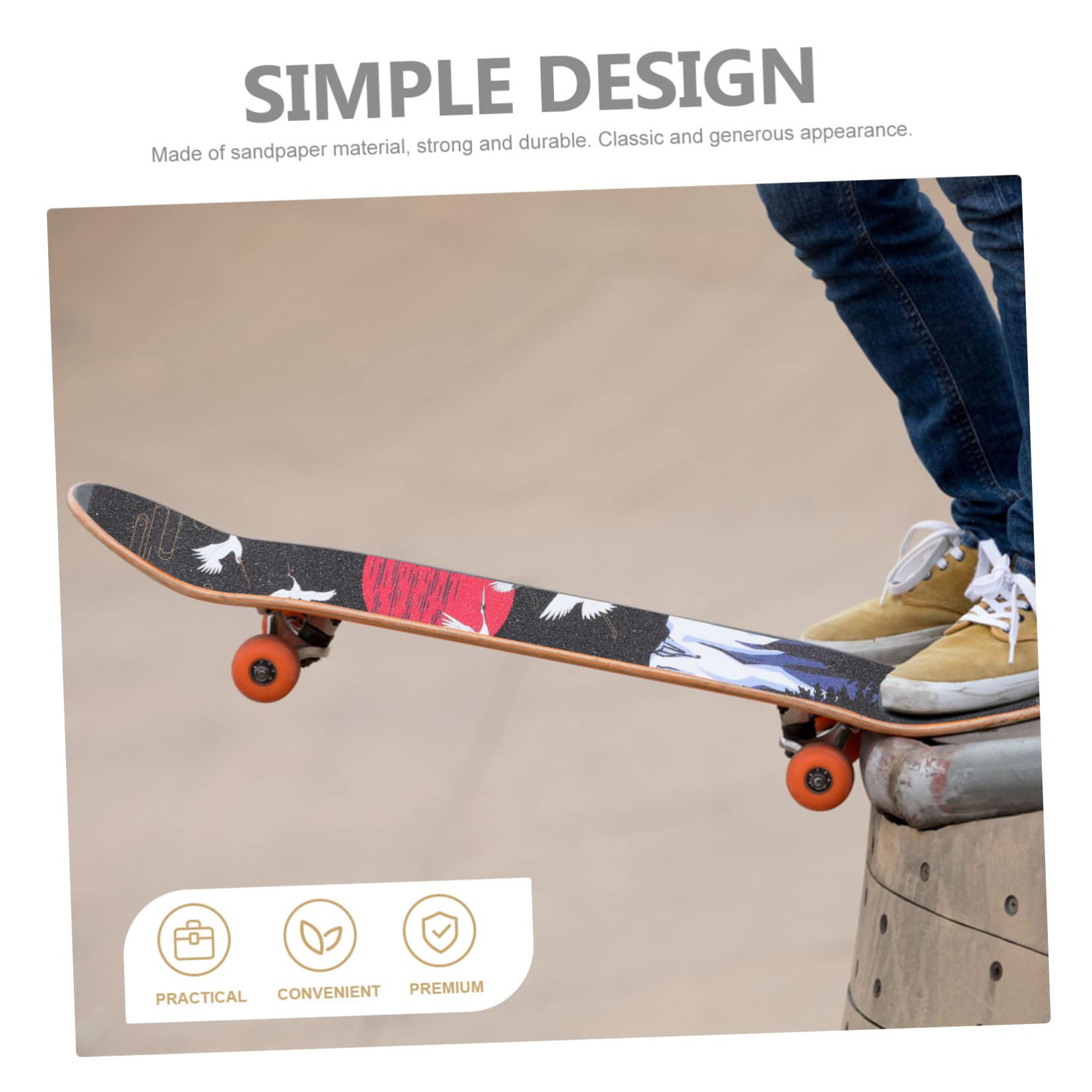 Garneck 2 Stück Blatt Allrad-Skateboard-Aufkleber Elektro-Skateboard Wasserdichtes Klebeband Elektroroller Skateboard-Griffband Roller-Schleifpapier Longboard-Griffband Gefrostete