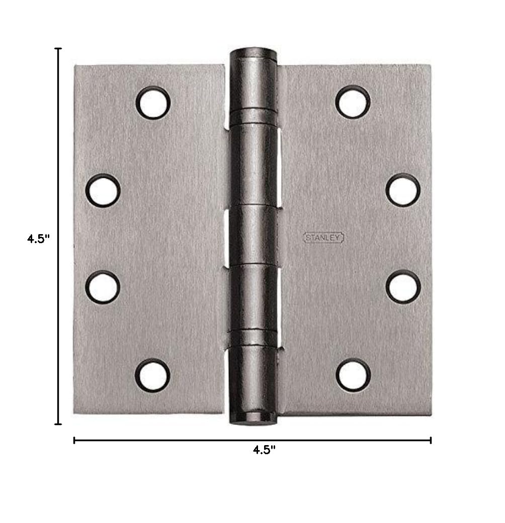 Stanley FBB179 4.5 inch x 4.5 inch Box of 3-Hinges Ball Bearing Hinges 26D-Satin Chrome Finish product thumbnail 4