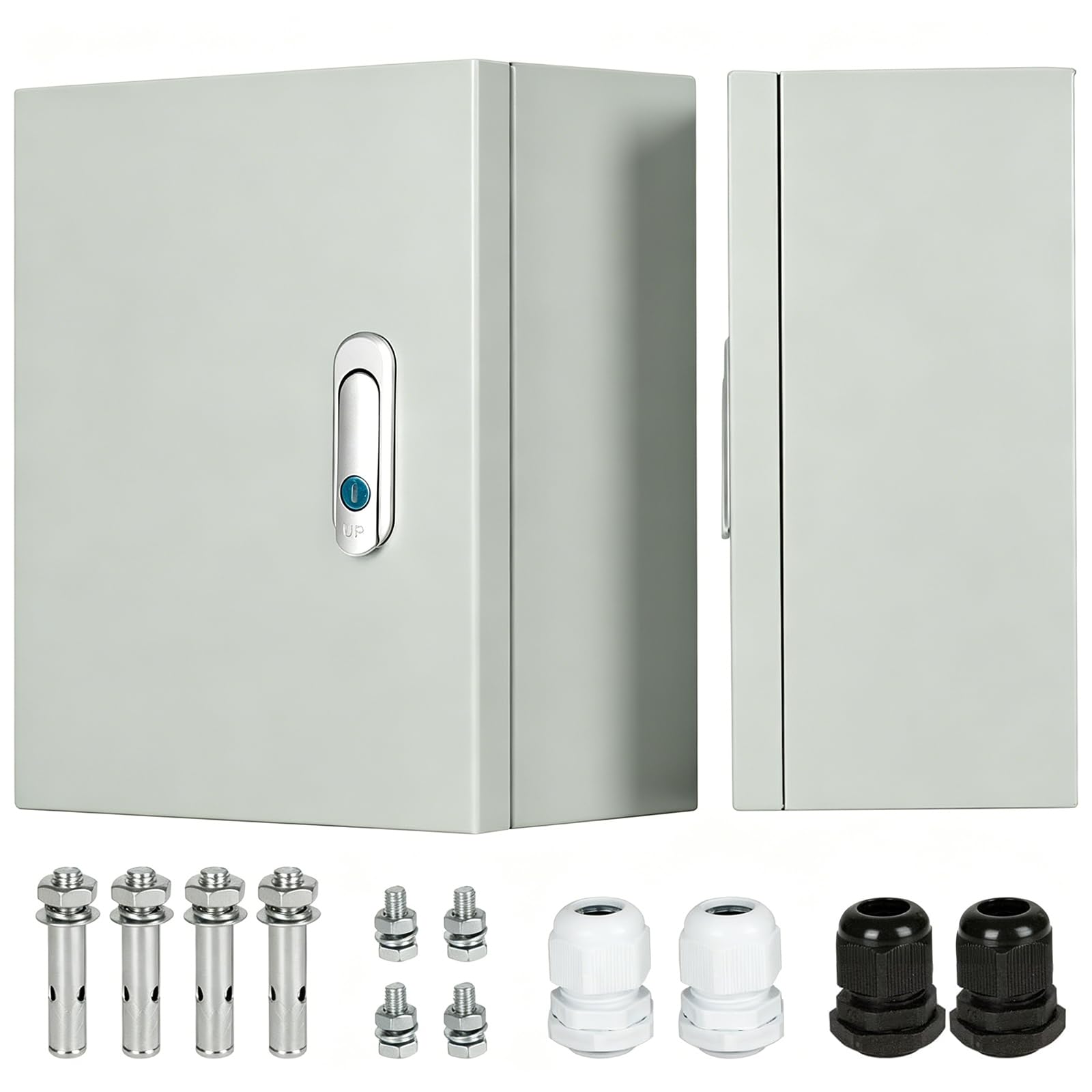 Quadro Elettrico, Scatola di Distribuzione Laminata a Freddo con Serrature Armadio di Controllo Esterno Impermeabile Robusto Adatta per Uso Interni ed Esterni,500 * 300 * 600mm