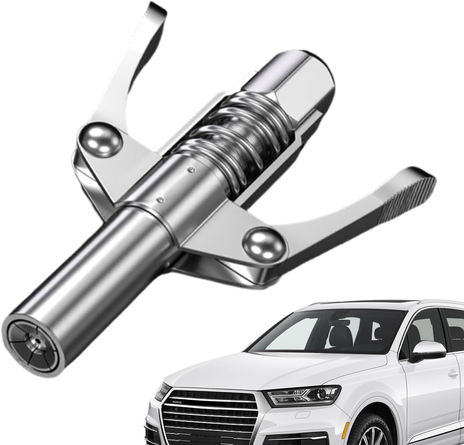 Grease Coupler – Heavy Duty High Pressure Lube Tip, Leak Free Clip Connector, Reliable Metal Fitting, Industrial Grade Lubrication Part | Grease Coupler With Lock For Tractor Garage Vehicle Workshop