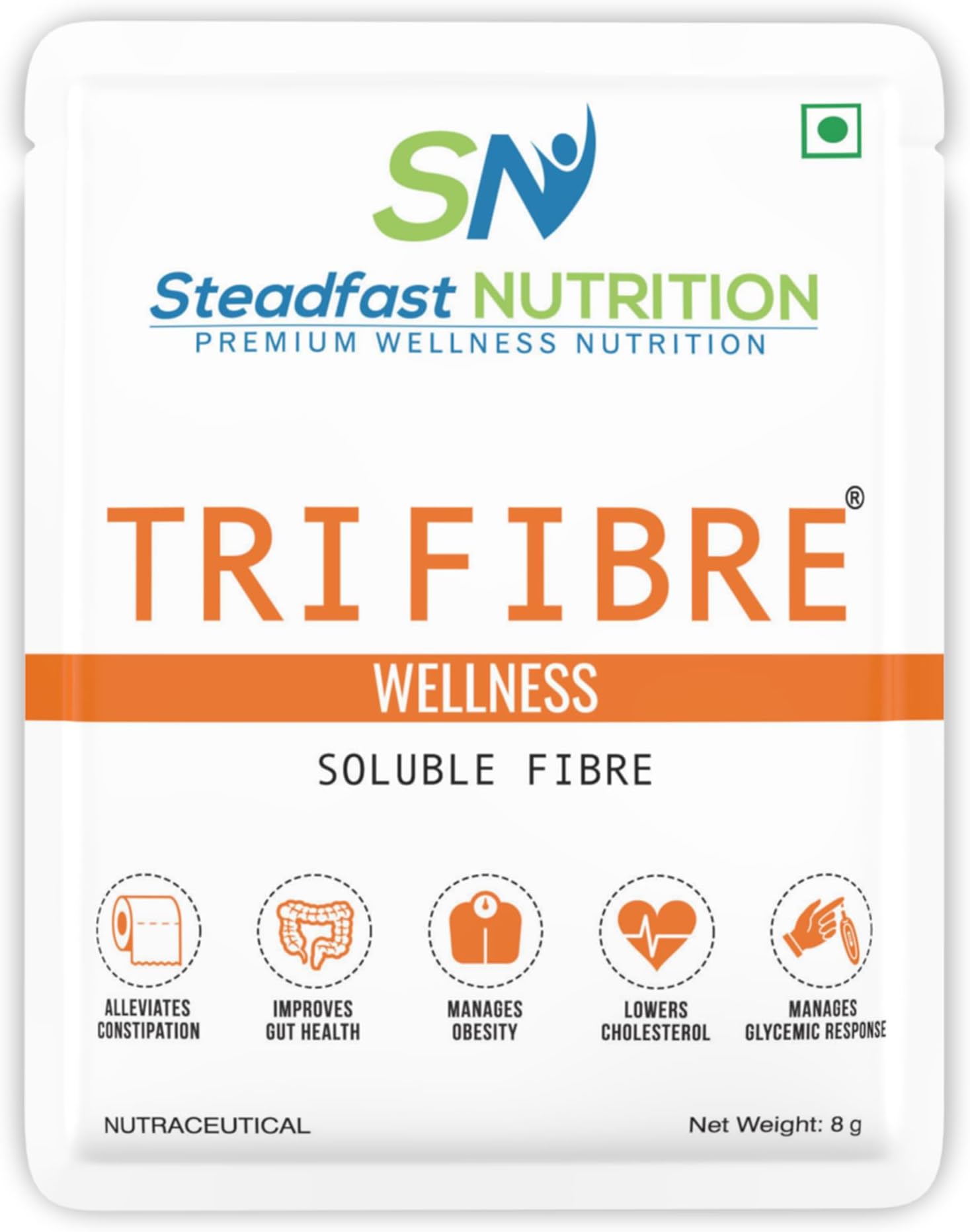 Tri Fibre Clear Soluble Fiber Supplement for Healthy Gut & constipation Relief Gluten Free (Unflavoured 30 Sachets, 240g)