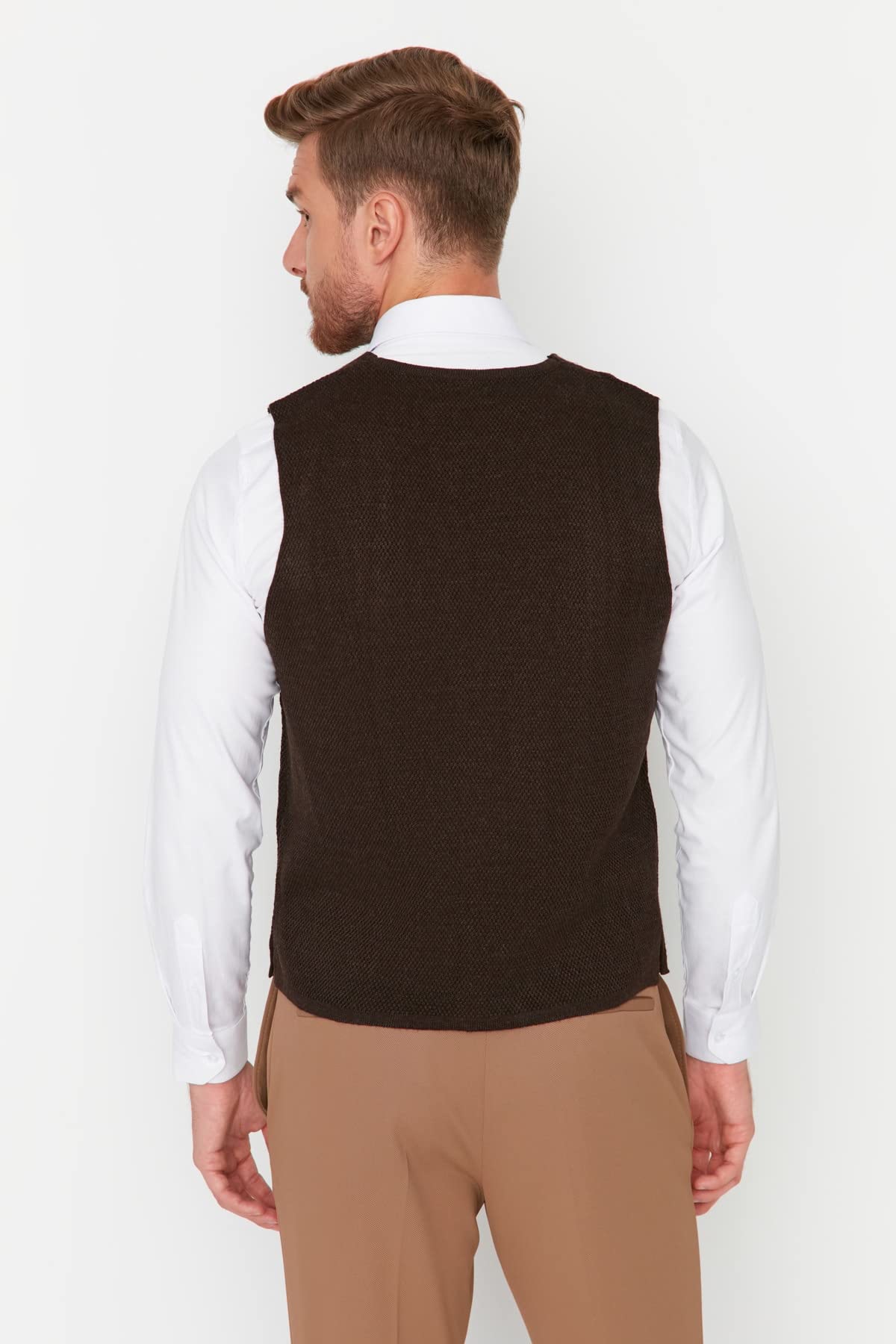 TRENDYOL Bluza męska, brązowy, S
