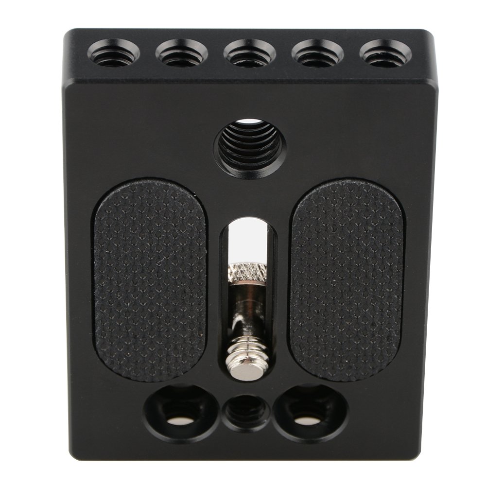 Placa Base Queso CAMVATE Con Rosca 1/4 Y 3/8 | Compatible Con DSLR Y Cámaras CAGE, Distancia 9mm Entre Agujeros