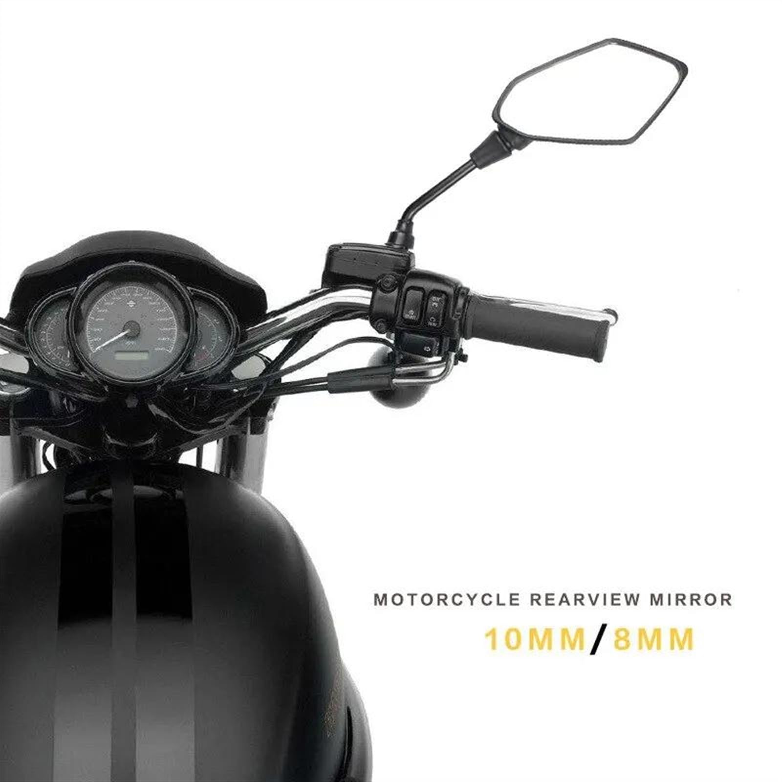 Rétroviseur Moto 2 Pièces Rétroviseurs Vélo Électrique Électrombile Arrière Convexe 8mm 10mm En Fiber Carbone Rétroviseurs Moto | 8mm