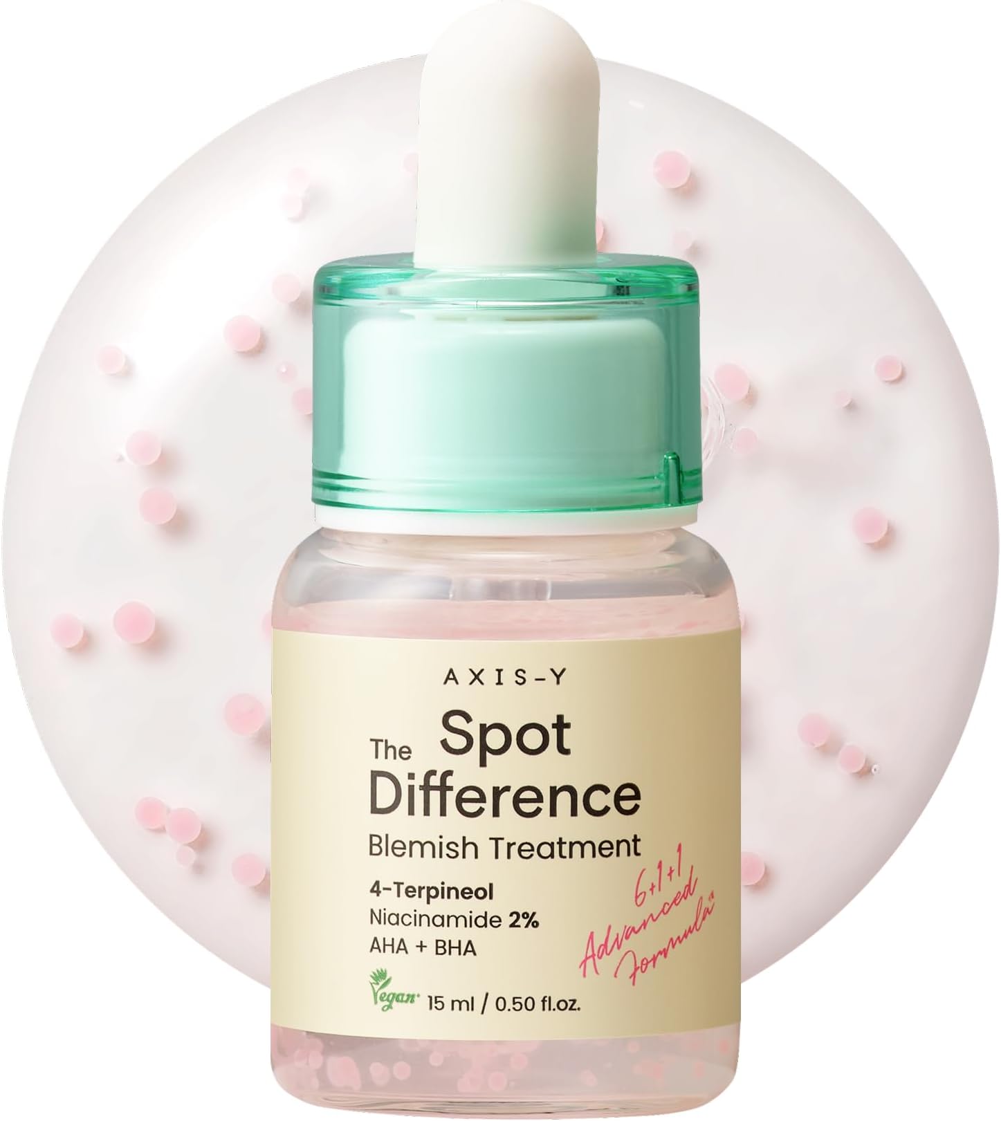 AXIS-Y Spot The Difference Blemish Spot Treatment - 4-Terpineol 2% Niacinamide AHA BHA Soothes Breakouts & Skin Barrier Repair - Vegan Korean Skin Care Face Serum - 15ml