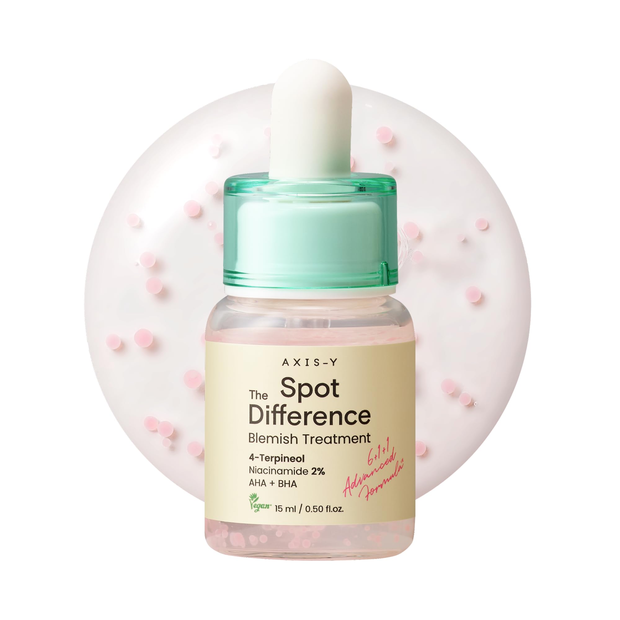 AXIS-Y Spot The Difference Blemish Spot Treatment 15ml - 4-Terpineol 2% Niacinamide AHA BHA Soothes Breakouts & Skin Barrier Repair - Vegan Korean Skin Care Face Serum - 0.50 fl. oz.