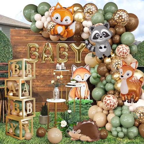 Image of Amandir 137pcs Woodland Animals Baby Shower Decoration Boxes