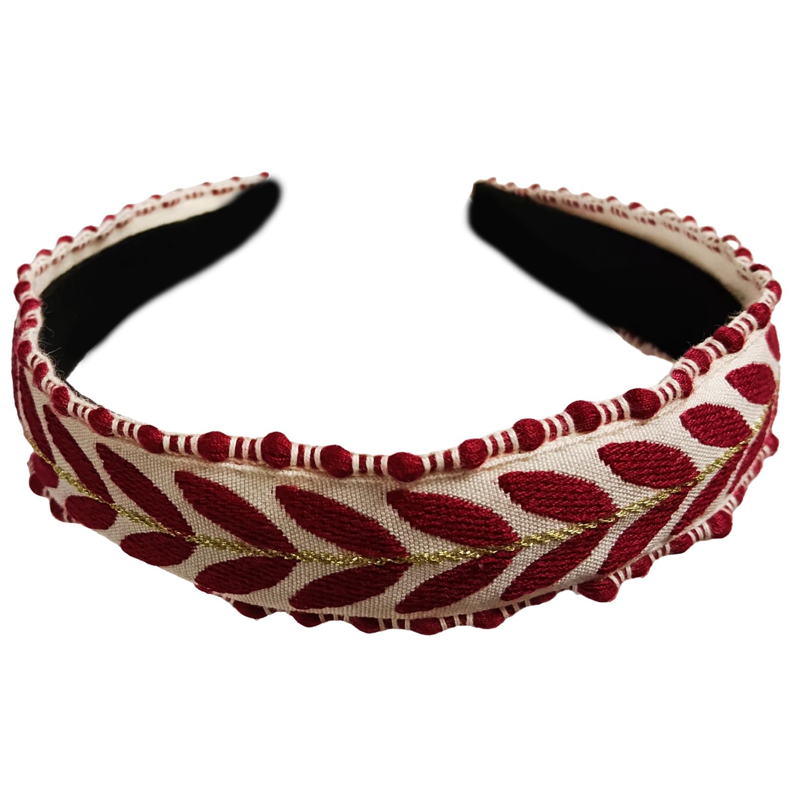 YUXITA Wide Knotted Hairband With Embroidery Design Headband Soft Fabric Hair Decoration Fashion Headwear For Women Girls