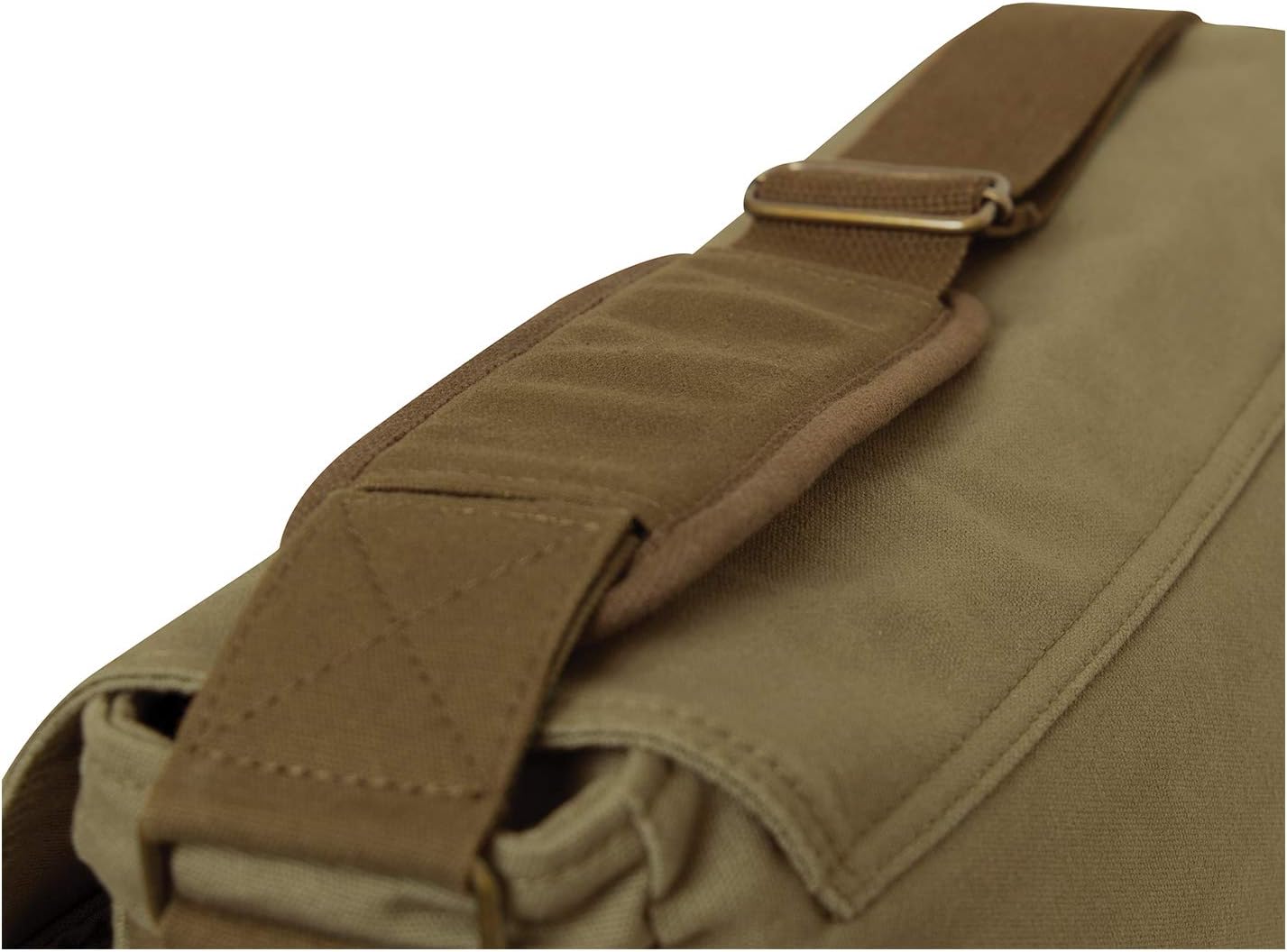 Rothco Deluxe Vintage Canvas Messenger Bag, Unisec Olive Drab Shoulder Bag, 15.5" X 11" X 5"