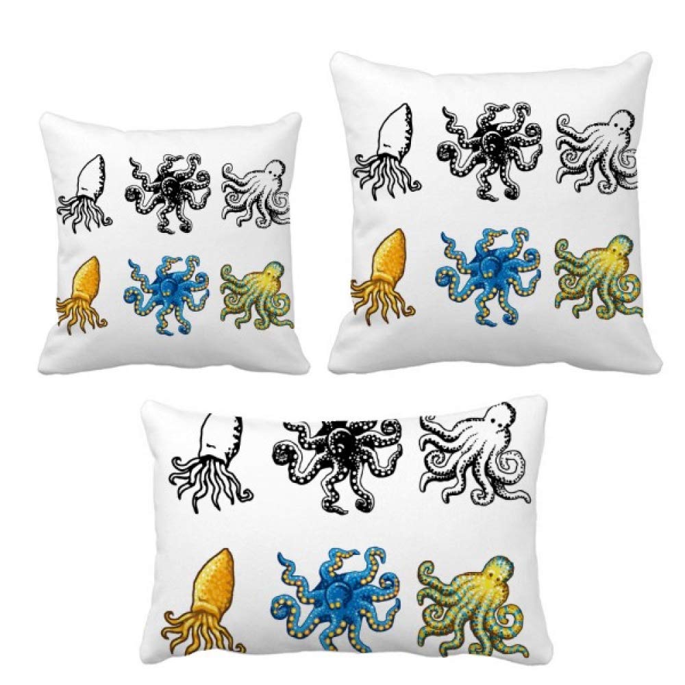 Coussin décoratif pieuvre schéma vie marine ensemble complet coussin de canapé maison
