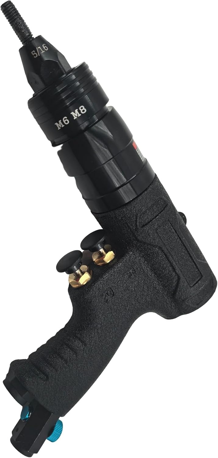 Air Rivet Nut Tool Kit, Pneumatic Pull Nut Setter with 1/4", 5/16" Mandrels for Sheet Metal Fastening Threaded Insert Installation