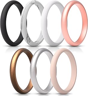 Thunderfit Silicone Wedding Bands Stackable