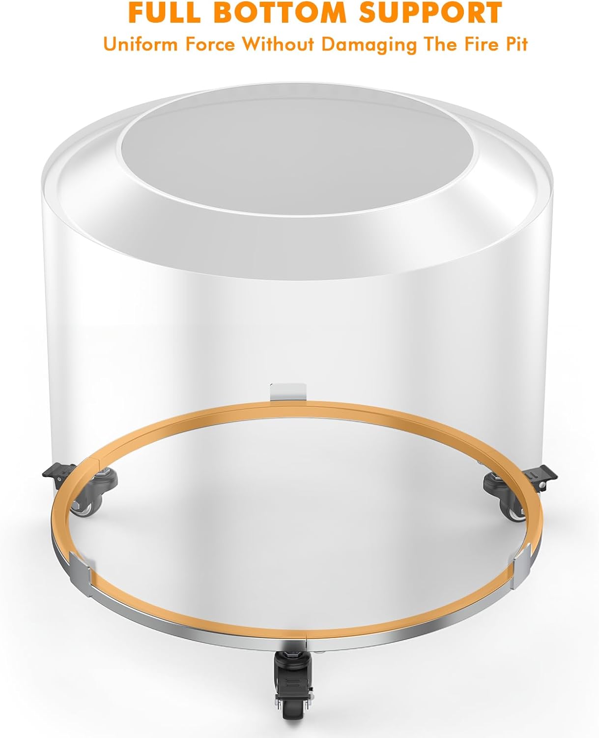 Fire Pit Rolling Stand Compatible with Solo Stove Bonfire and Other 19.5" Fire Pit, Firepit Stand with Wheels,Easy to Move,Rust Proof 304 Stainless Steel Fire Stove Accessories for Patio Outdoor