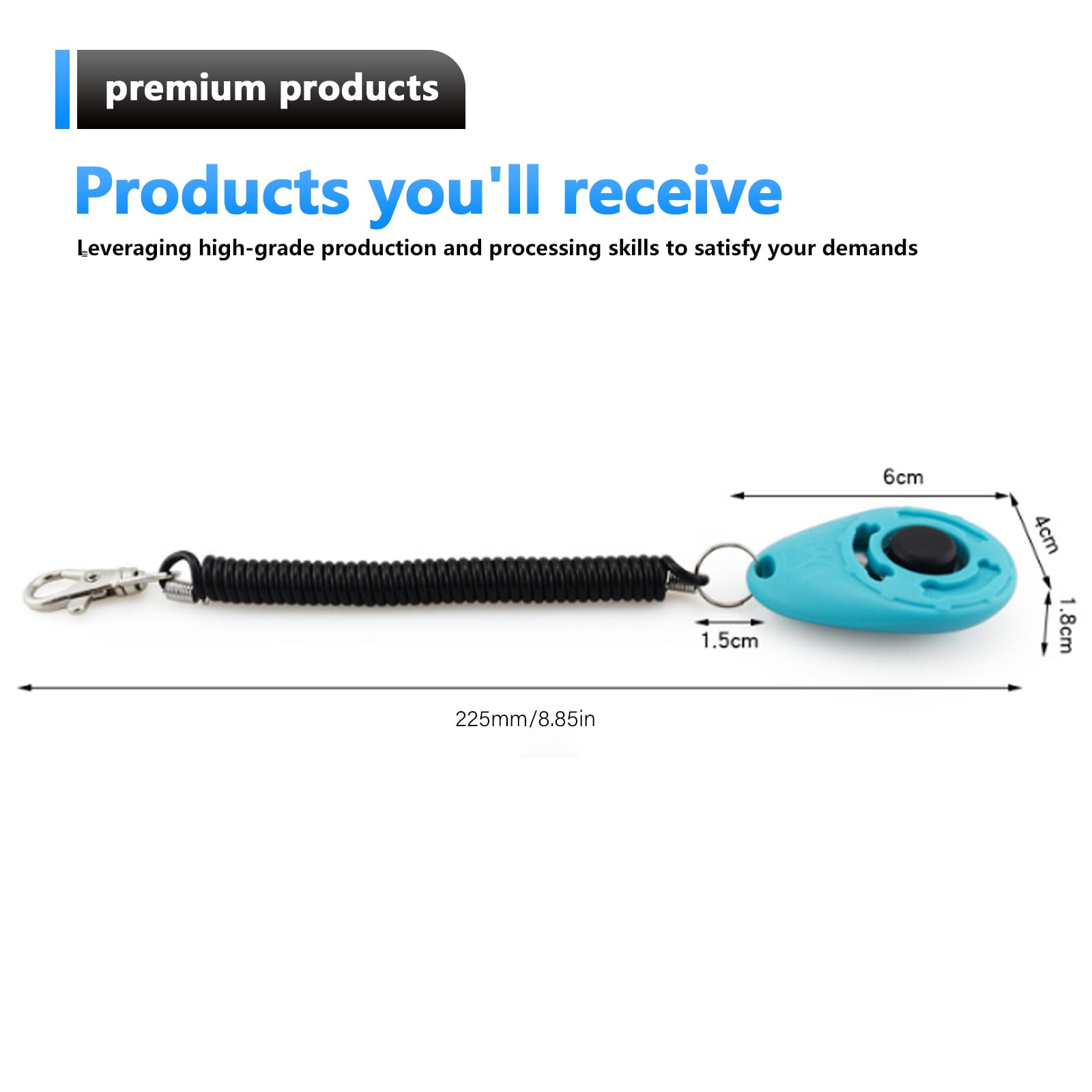 GBKDQQ Clicker professionale per cani, 16 pezzi, con cinturino da polso, clicker con grande pulsante per cani, gatti, cavalli, educazione e addestramento del cane