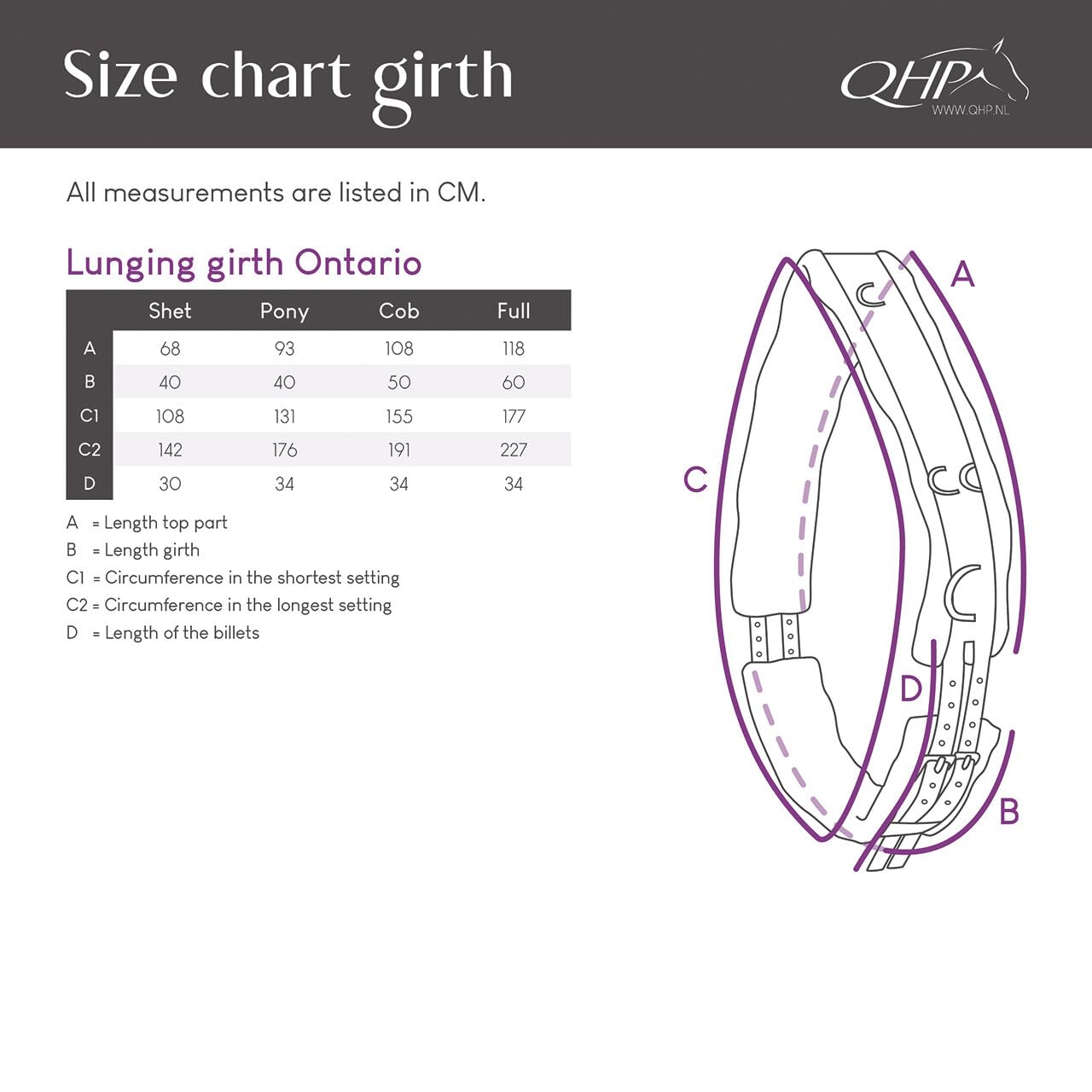 QHP Longiergurt Ontario einstellbar mit Ringen Kunstfell Fuchsia