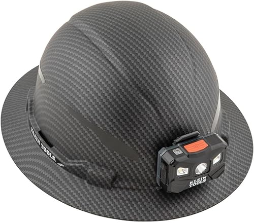 Miniatura 6 de Klein Tools 60345 Casco duro, ala completa sin ventilación, patrón KARBN premium, clase E, probado hasta 20 kV, banda acolchada que absorbe el