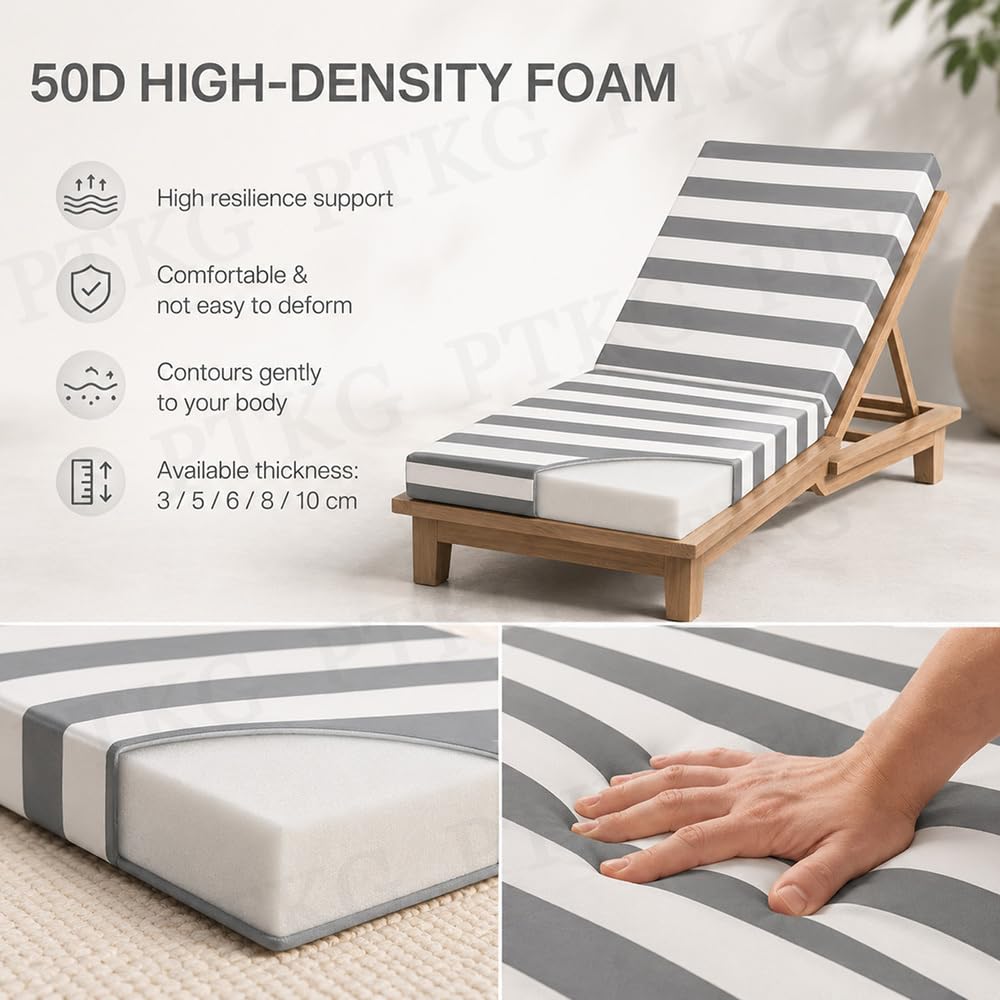 Coussin de Transat Exterieur Confortable Matelas pour Transat