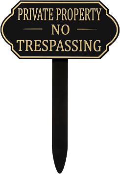 Amyhill 1 Set Private Property No Trespassing Sign with Stake