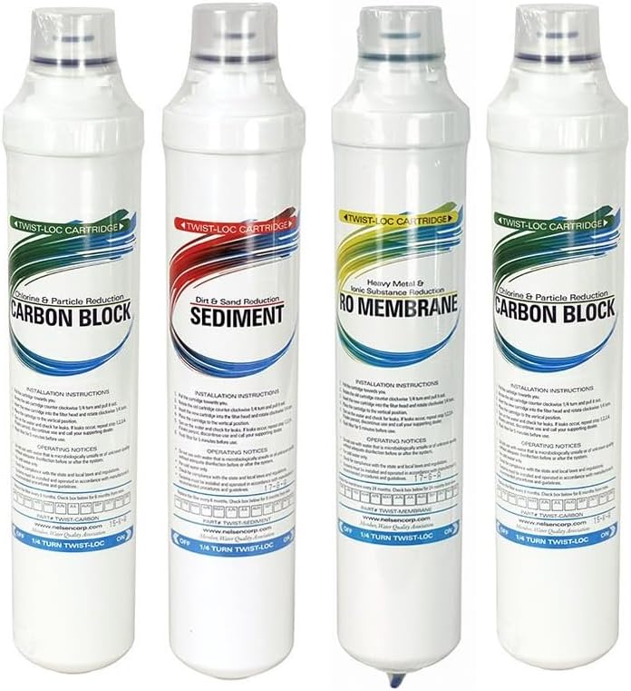 4 Count Nelsen Twist-Loc Reverse Osmosis Filter Replacement Kit