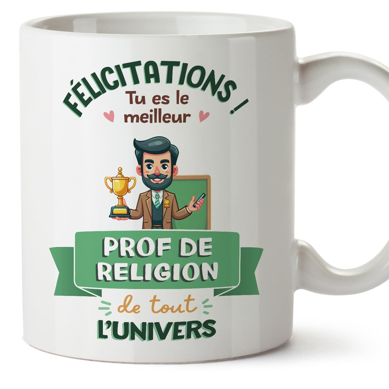 MUGFFINS Religion Teacher Man Mug - in French - Meilleur Univers Trophée - Funny Gift for Colleagues - Ceramic 11oz Mug — image 1