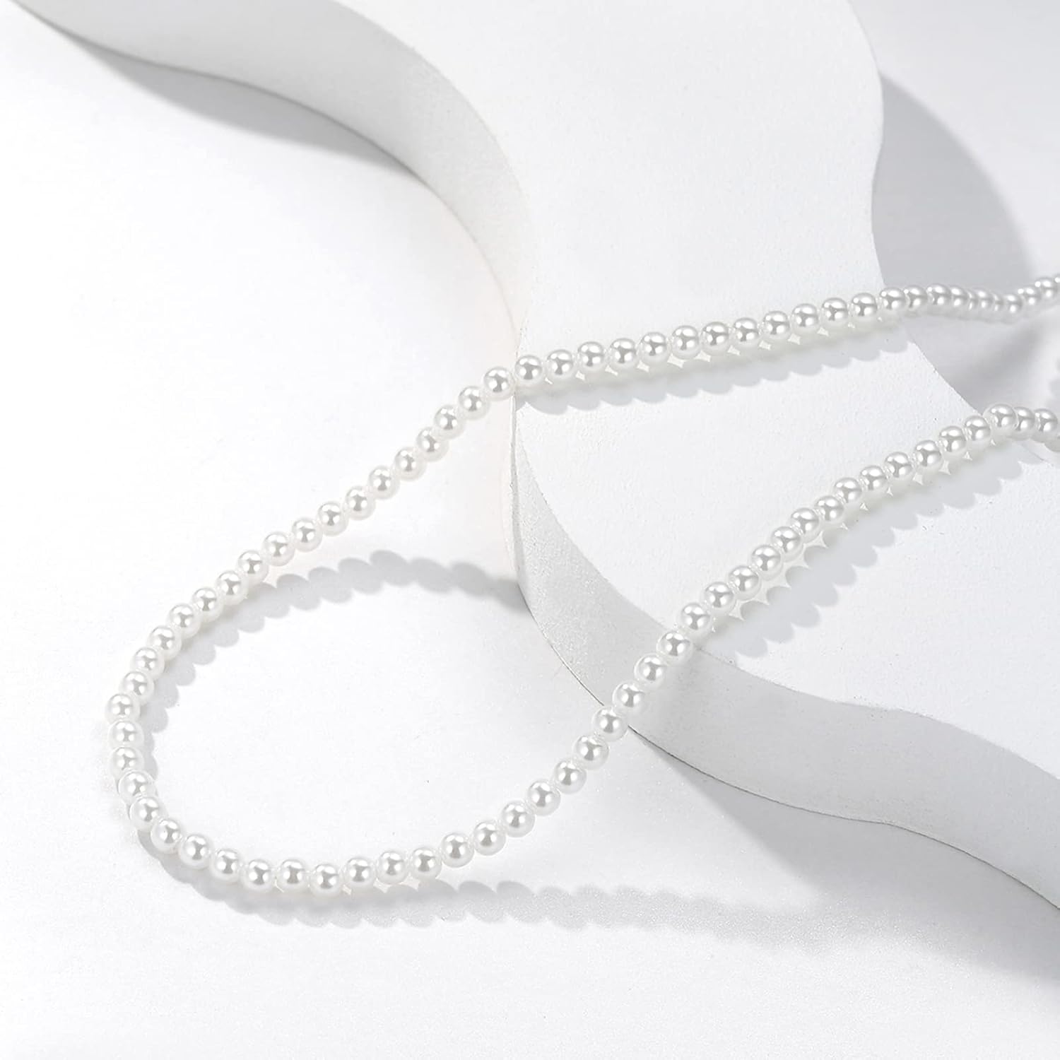 Luxval Pearl Necklaces Choker for Women,Cream White Pearl Jewelry, 14K Gold Plated Handmade Dainty Toggle Clasp Necklace for Women Jewelry Gifts - Image 3