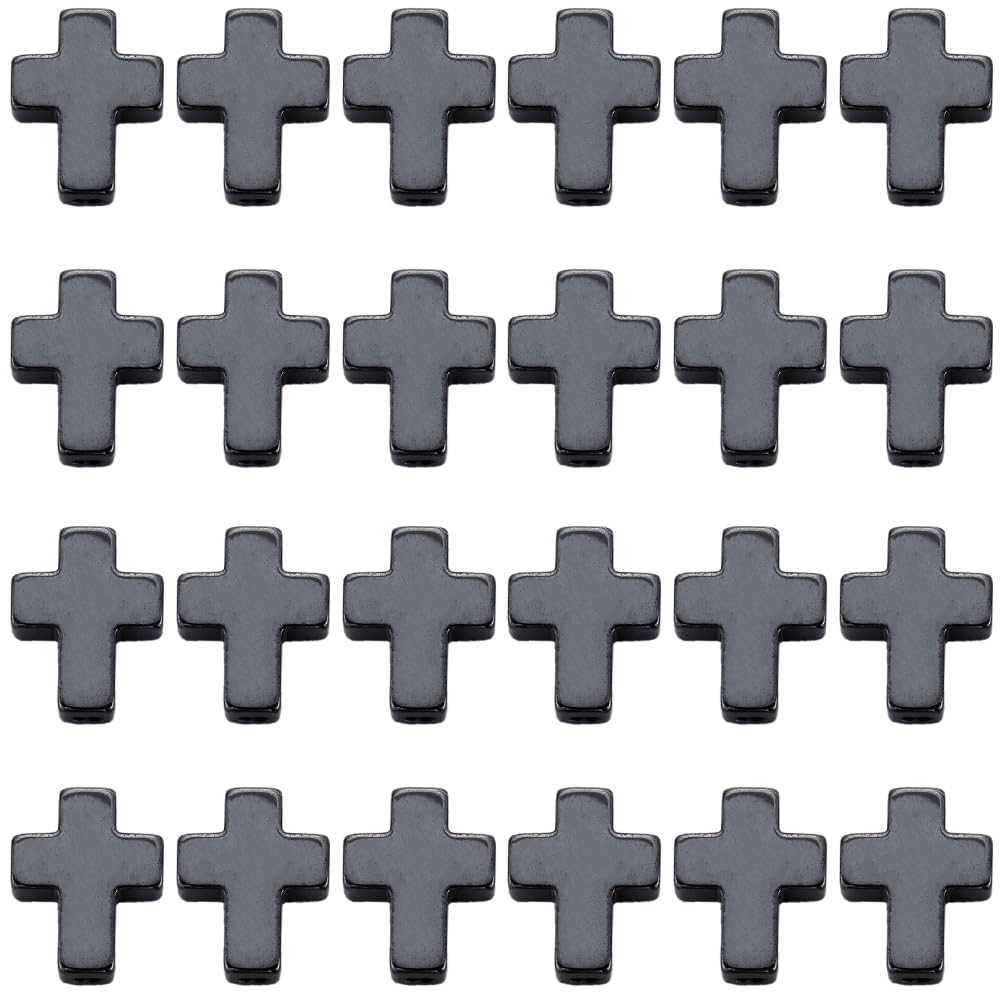 Perles croisées en hématite synthétique noire SUNNYCLUE pour création de bijoux DIY x60