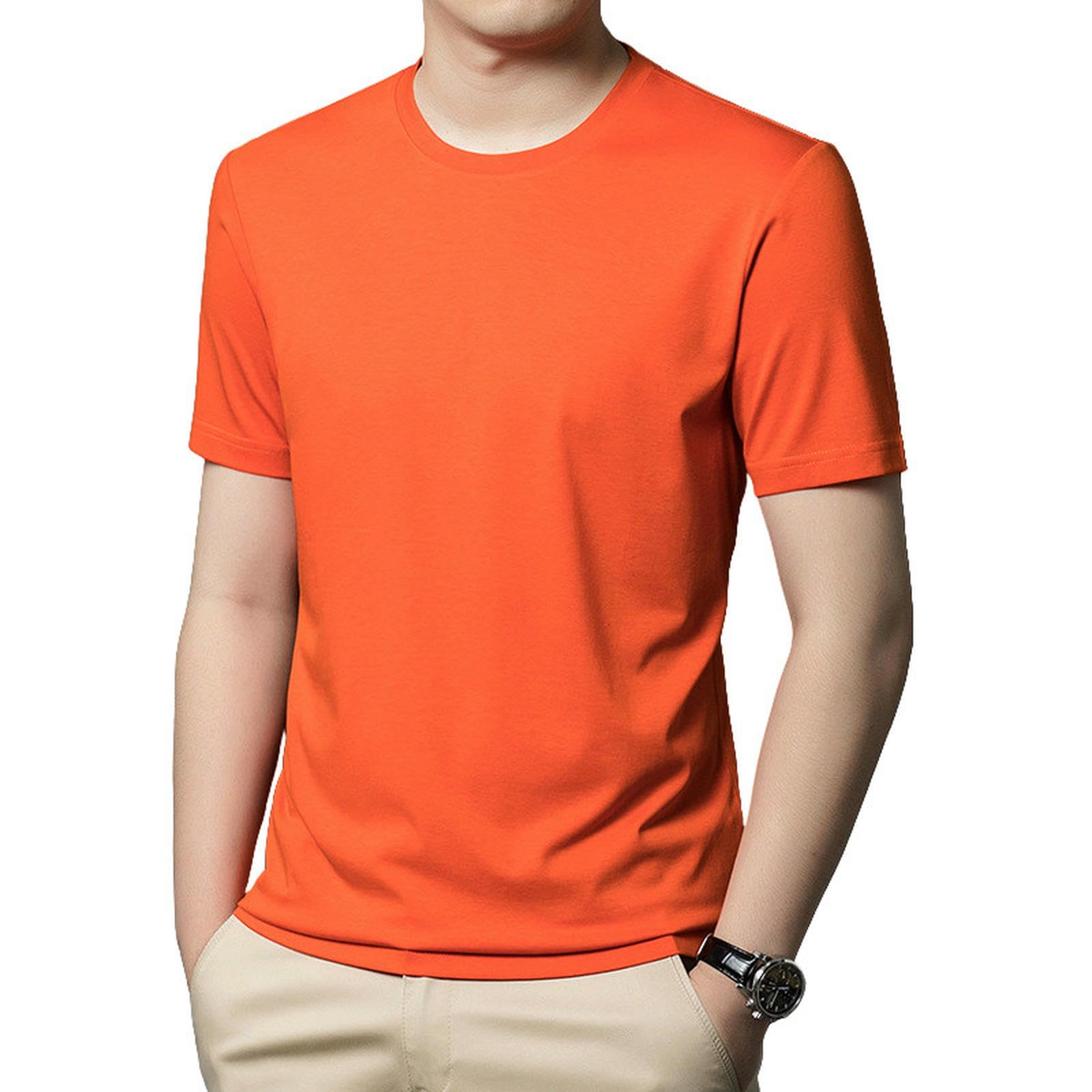 Męskie t-shirty męskie luźne merceryzowane bawełniane półrękawy T-shirt - wszechstronny letni top miękki i wygodny